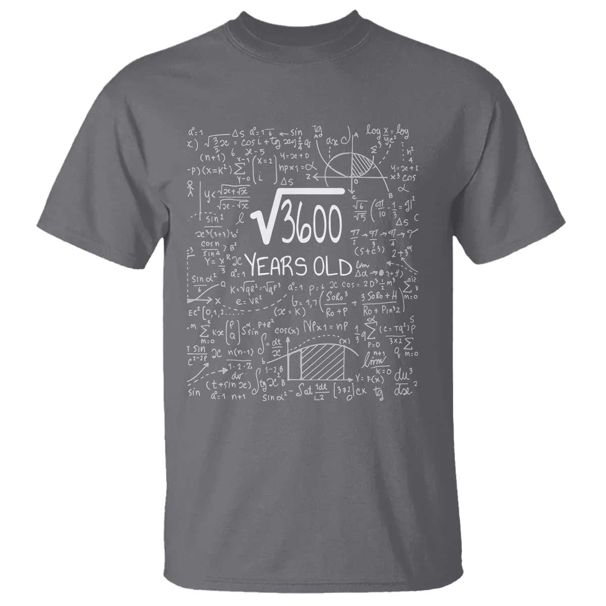 60th Birthday Math T Shirt Square Root of 3600 Funny Math Nerd 60 Year Old Gift