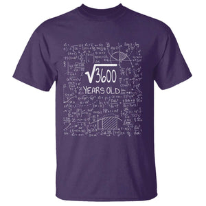 60th Birthday Math T Shirt Square Root of 3600 Funny Math Nerd 60 Year Old Gift