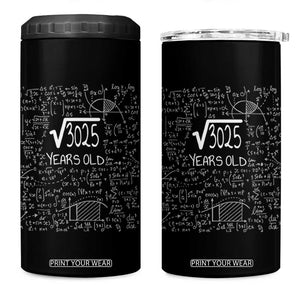 55th Birthday Math 4 in 1 Can Cooler Tumbler Square Root of 3025 Funny Math Nerd 55 Year Old Gift