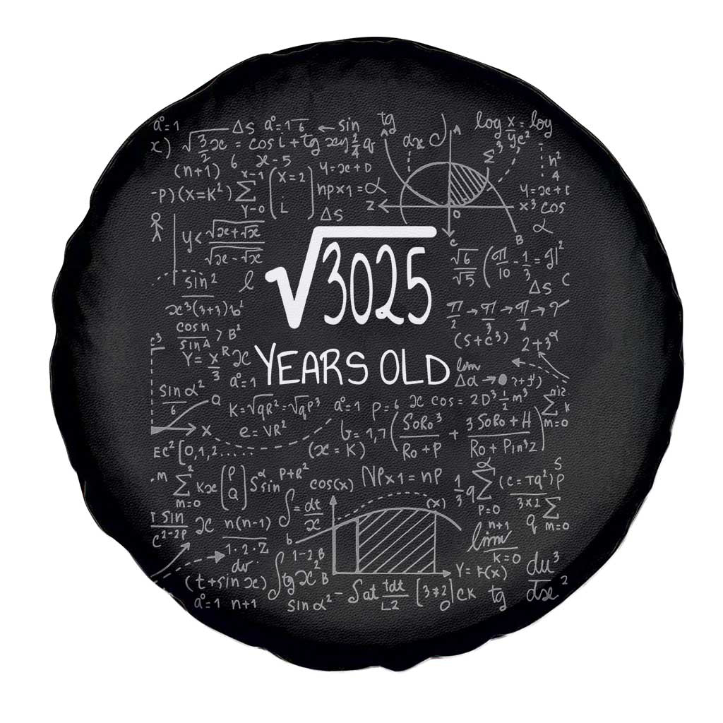 55th Birthday Math Spare Tire Cover Square Root of 3025 Funny Math Nerd 55 Year Old Gift