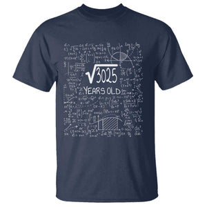 55th Birthday Math T Shirt Square Root of 3025 Funny Math Nerd 55 Year Old Gift