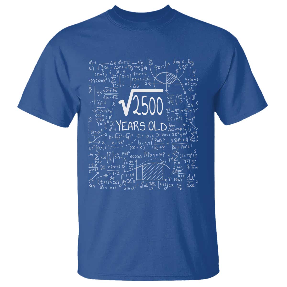 50th Birthday Math T Shirt Square Root of 2500 Funny Math Nerd 50 Year Old Gift