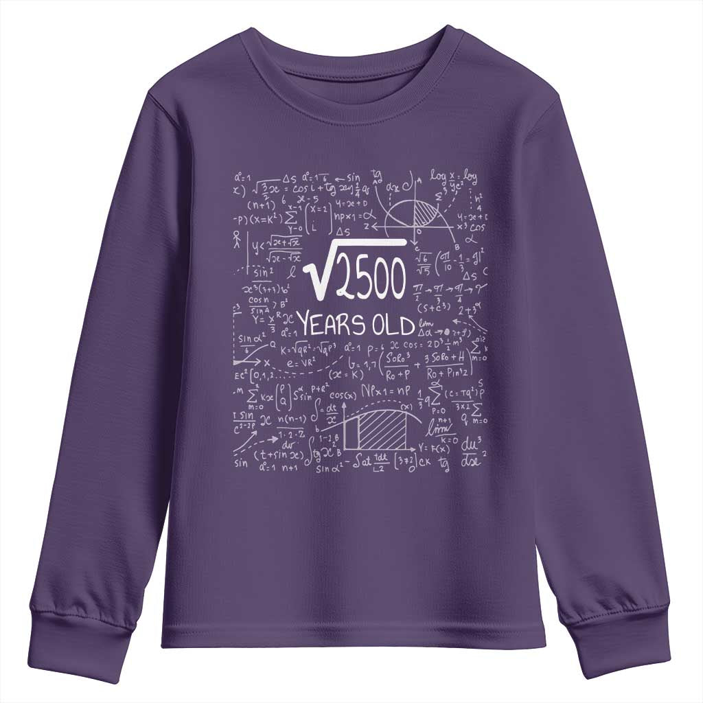 50th Birthday Math Youth Sweatshirt Square Root of 2500 Funny Math Nerd 50 Year Old Gift