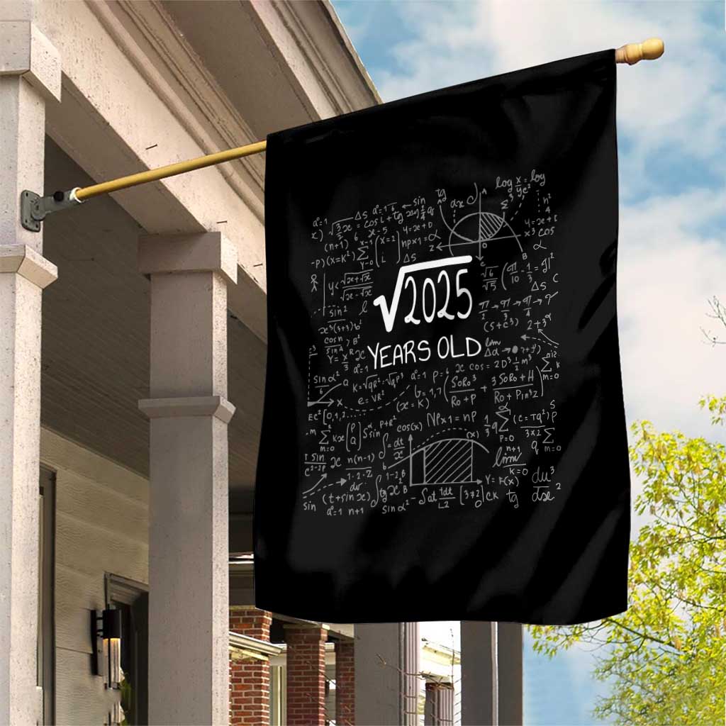 45th Birthday Math Garden Flag Square Root of 2025 Funny Math Nerd 45 Year Old Gift