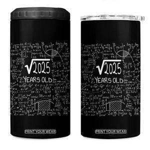 45th Birthday Math 4 in 1 Can Cooler Tumbler Square Root of 2025 Funny Math Nerd 45 Year Old Gift