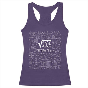 45th Birthday Math Racerback Tank Top Square Root of 2025 Funny Math Nerd 45 Year Old Gift