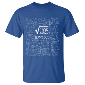 45th Birthday Math T Shirt Square Root of 2025 Funny Math Nerd 45 Year Old Gift