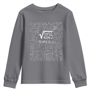 45th Birthday Math Youth Sweatshirt Square Root of 2025 Funny Math Nerd 45 Year Old Gift