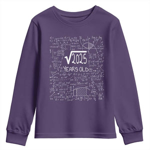 45th Birthday Math Youth Sweatshirt Square Root of 2025 Funny Math Nerd 45 Year Old Gift