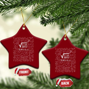 40th Birthday Math Ceramic Ornament Square Root of 1600 Funny Math Nerd 40 Year Old Gift