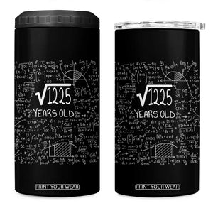35th Birthday Math 4 in 1 Can Cooler Tumbler Square Root of 1225 Funny Math Nerd 35 Year Old Gift