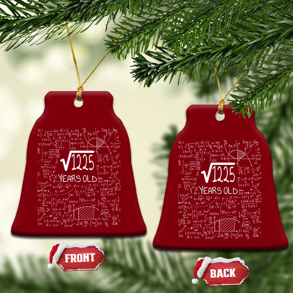 35th Birthday Math Ceramic Ornament Square Root of 1225 Funny Math Nerd 35 Year Old Gift