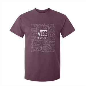 35th Birthday Math T Shirt For Kid Square Root of 1225 Funny Math Nerd 35 Year Old Gift