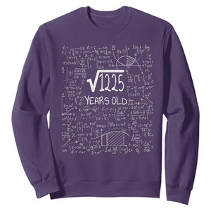 35th Birthday Math Sweatshirt Square Root of 1225 Funny Math Nerd 35 Year Old Gift