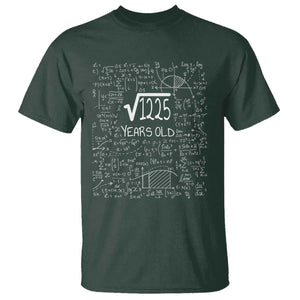 35th Birthday Math T Shirt Square Root of 1225 Funny Math Nerd 35 Year Old Gift