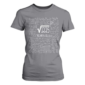 35th Birthday Math T Shirt For Women Square Root of 1225 Funny Math Nerd 35 Year Old Gift