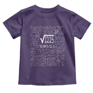 35th Birthday Math Toddler T Shirt Square Root of 1225 Funny Math Nerd 35 Year Old Gift
