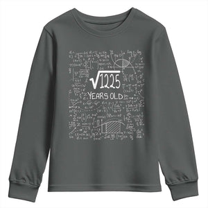 35th Birthday Math Youth Sweatshirt Square Root of 1225 Funny Math Nerd 35 Year Old Gift