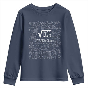 35th Birthday Math Youth Sweatshirt Square Root of 1225 Funny Math Nerd 35 Year Old Gift