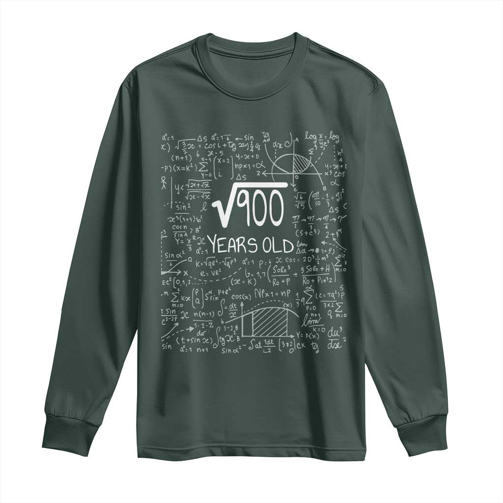 30th Birthday Math Long Sleeve Shirt Square Root of 900 Funny Math Nerd 30 Year Old Gift