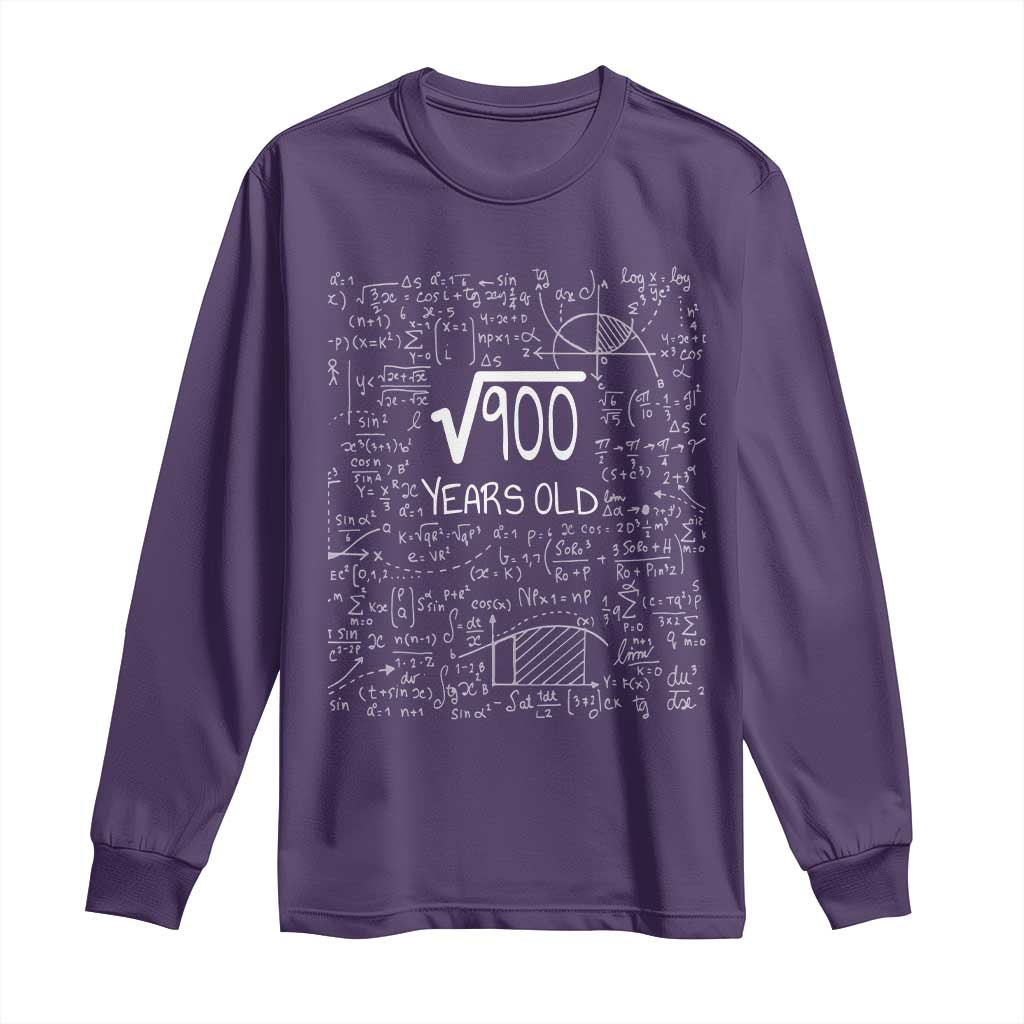30th Birthday Math Long Sleeve Shirt Square Root of 900 Funny Math Nerd 30 Year Old Gift
