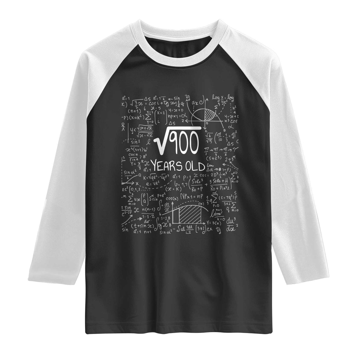 30th Birthday Math Raglan Shirt Square Root of 900 Funny Math Nerd 30 Year Old Gift