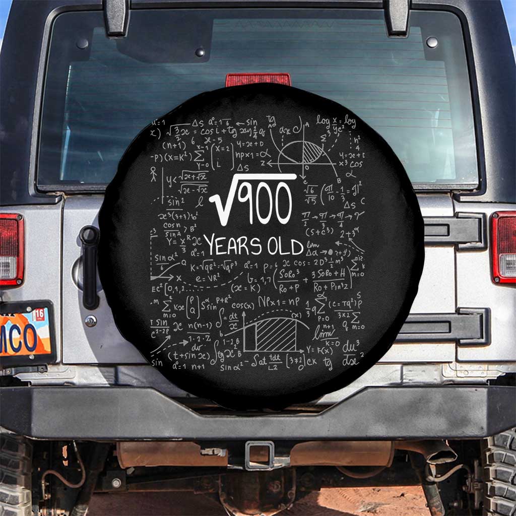 30th Birthday Math Spare Tire Cover Square Root of 900 Funny Math Nerd 30 Year Old Gift TS14 No hole Black Print Your Wear
