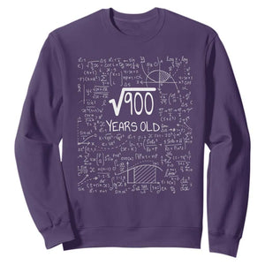 30th Birthday Math Sweatshirt Square Root of 900 Funny Math Nerd 30 Year Old Gift