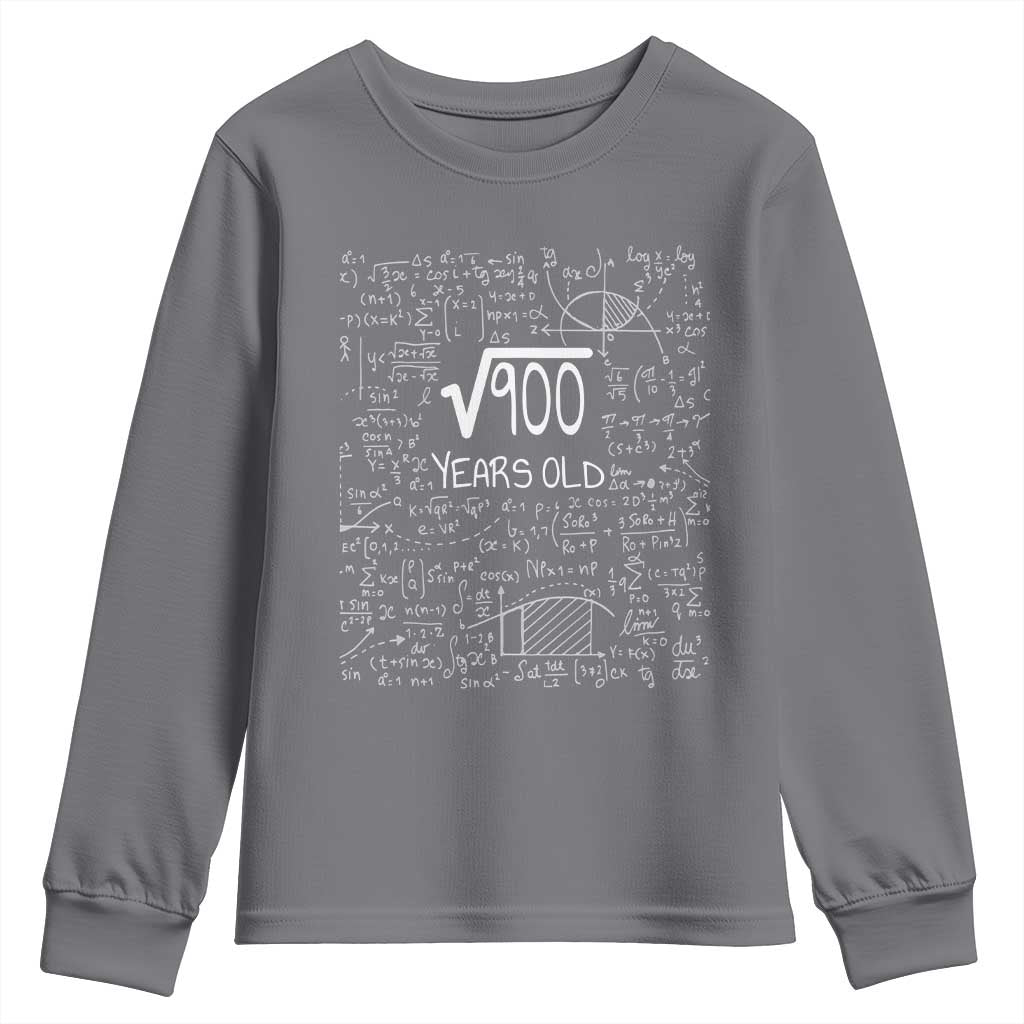 30th Birthday Math Youth Sweatshirt Square Root of 900 Funny Math Nerd 30 Year Old Gift