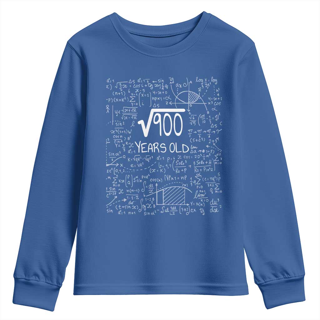 30th Birthday Math Youth Sweatshirt Square Root of 900 Funny Math Nerd 30 Year Old Gift