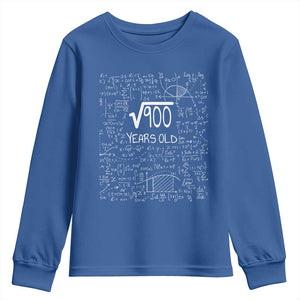 30th Birthday Math Youth Sweatshirt Square Root of 900 Funny Math Nerd 30 Year Old Gift