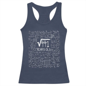 21st Birthday Math Racerback Tank Top Square Root of 441 Funny Math Nerd 21 Year Old Gift