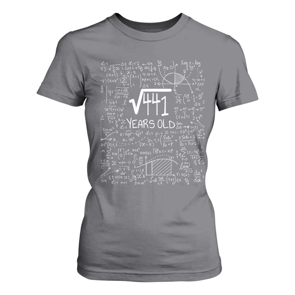 21st Birthday Math T Shirt For Women Square Root of 441 Funny Math Nerd 21 Year Old Gift