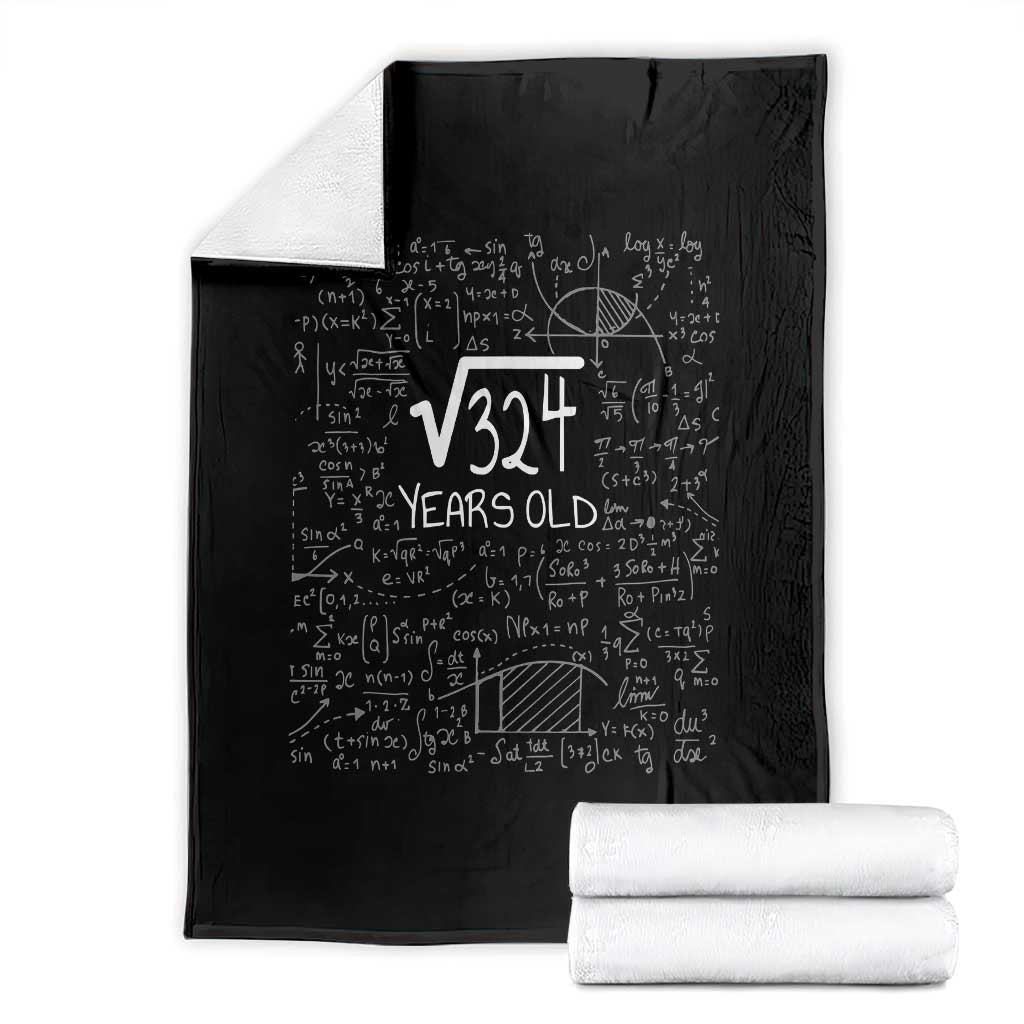 18th Birthday Math Throw Blanket Square Root of 324 Funny Math Nerd 18 Year Old Gift