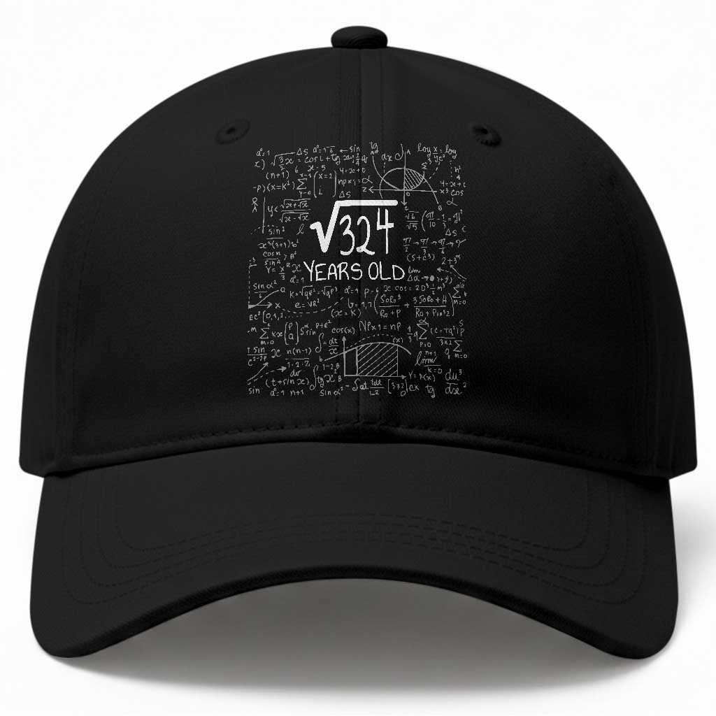 18th Birthday Math Baseball Cap Square Root of 324 Funny Math Nerd 18 Year Old Gift