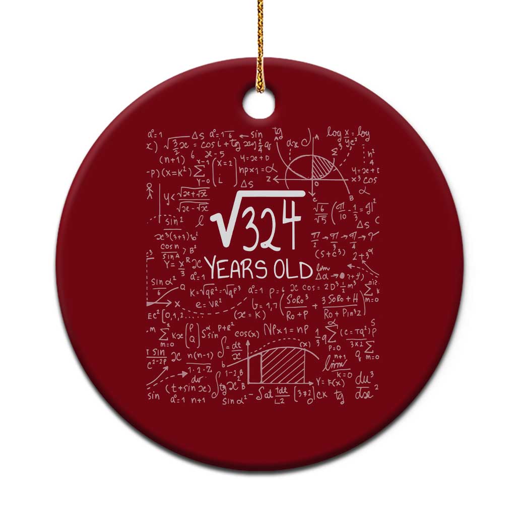 18th Birthday Math Ceramic Ornament Square Root of 324 Funny Math Nerd 18 Year Old Gift