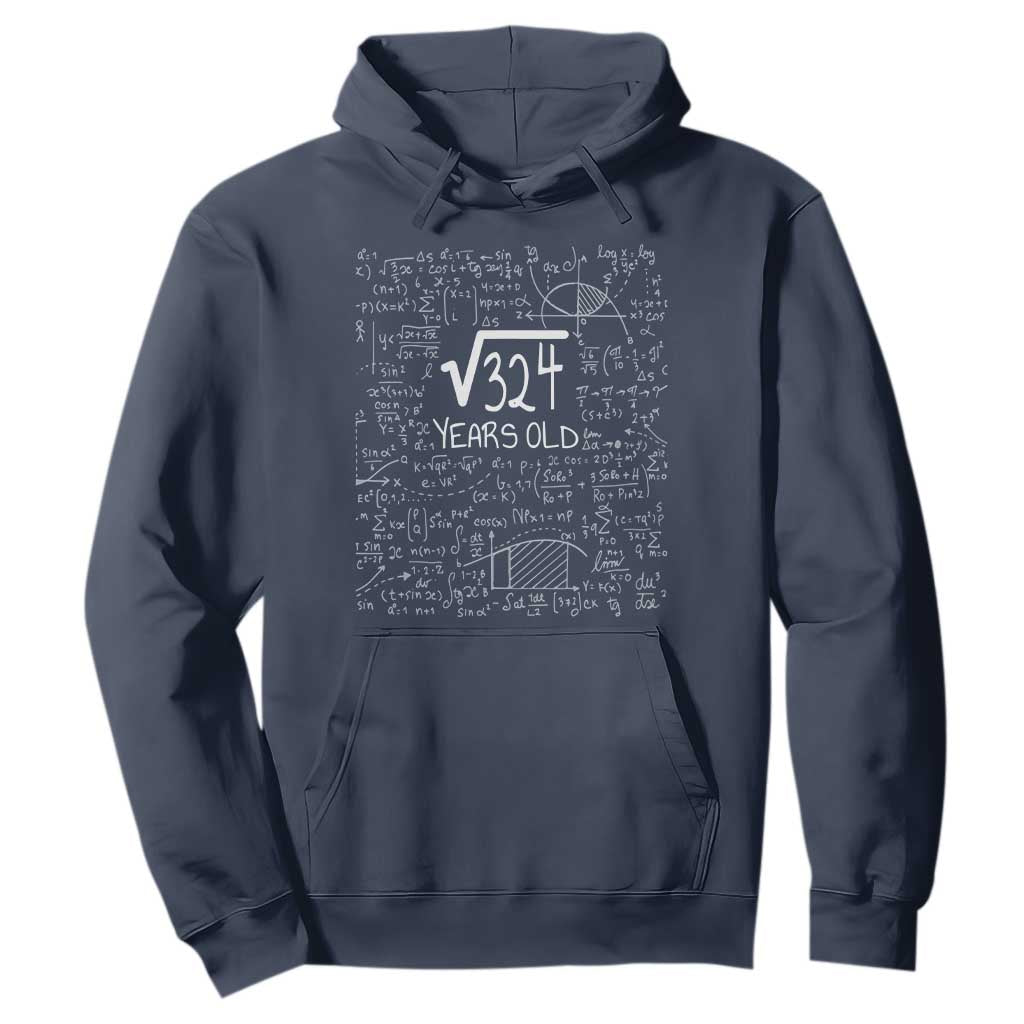18th Birthday Math Hoodie Square Root of 324 Funny Math Nerd 18 Year Old Gift