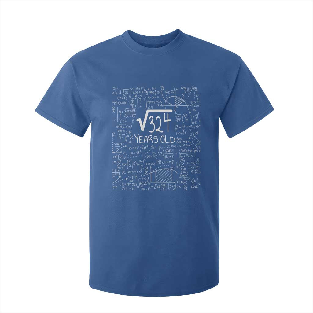 18th Birthday Math T Shirt For Kid Square Root of 324 Funny Math Nerd 18 Year Old Gift