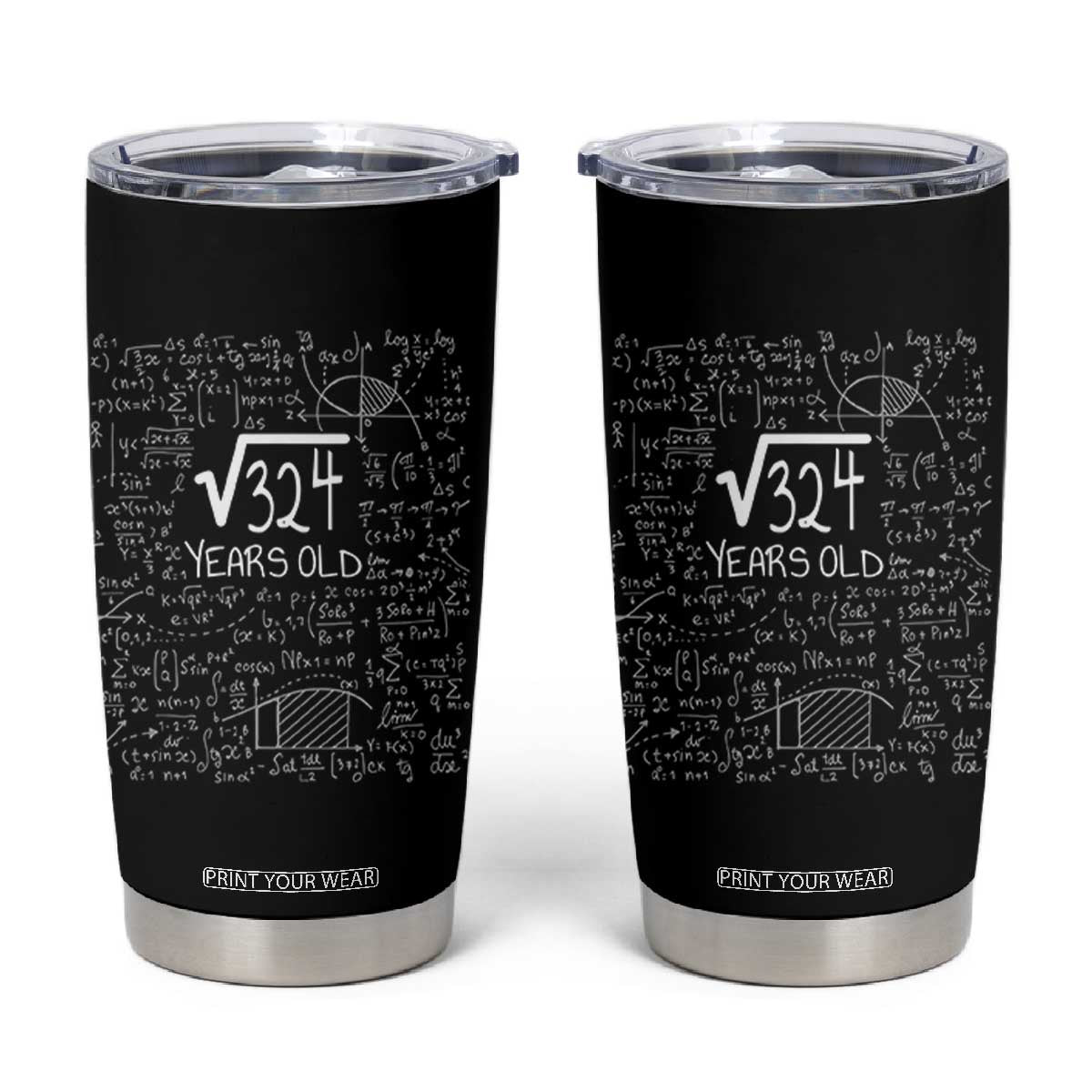 18th Birthday Math Tumbler Cup Square Root of 324 Funny Math Nerd 18 Year Old Gift