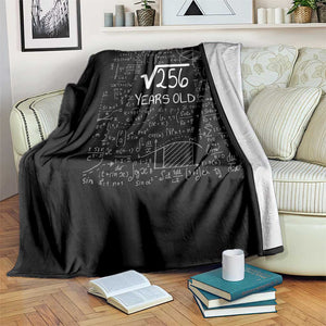 16th Birthday Math Throw Blanket Square Root of 256 Funny Math Nerd 16 Year Old Gift
