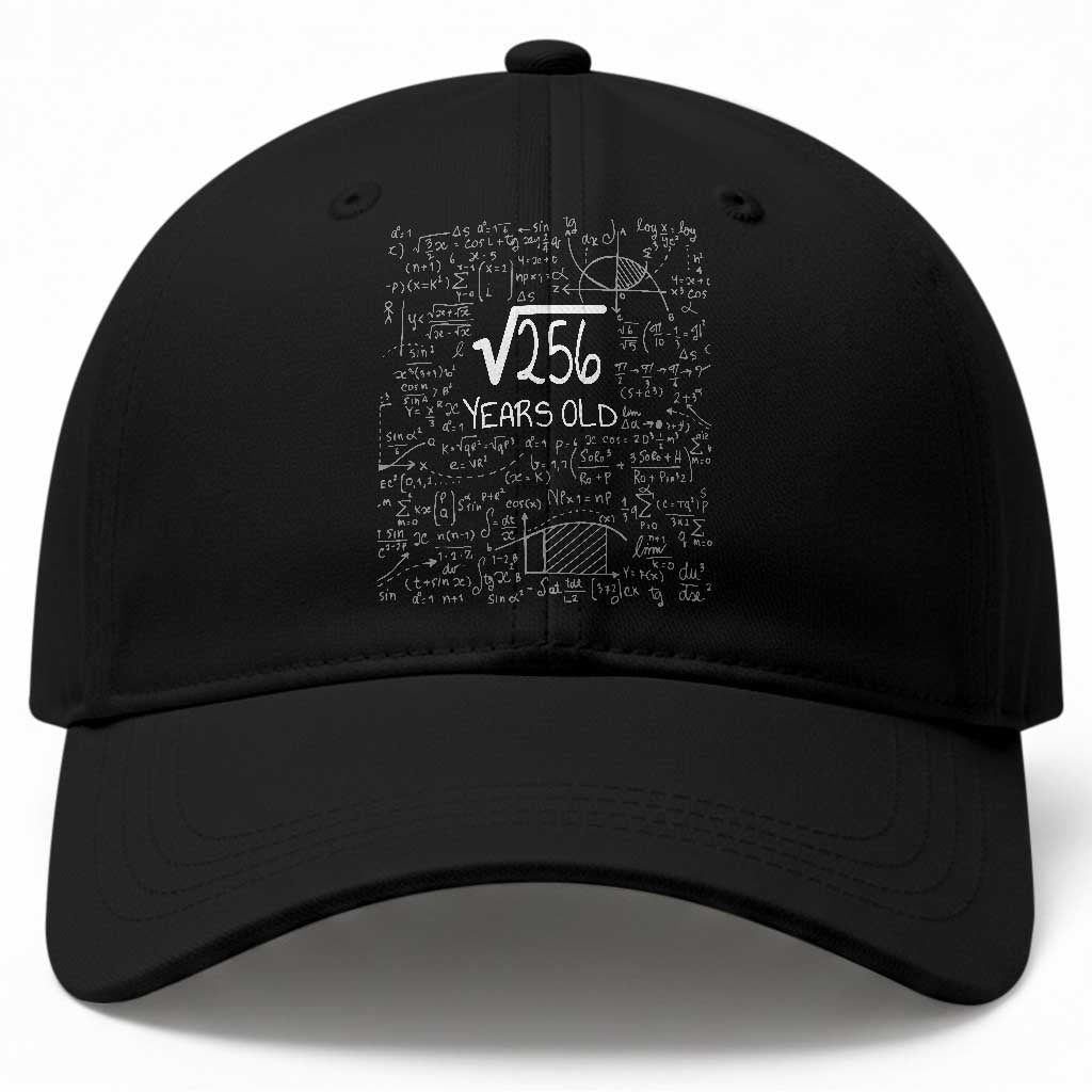 16th Birthday Math Baseball Cap Square Root of 256 Funny Math Nerd 16 Year Old Gift
