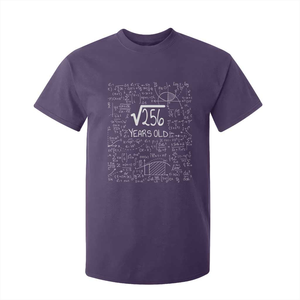 16th Birthday Math T Shirt For Kid Square Root of 256 Funny Math Nerd 16 Year Old Gift