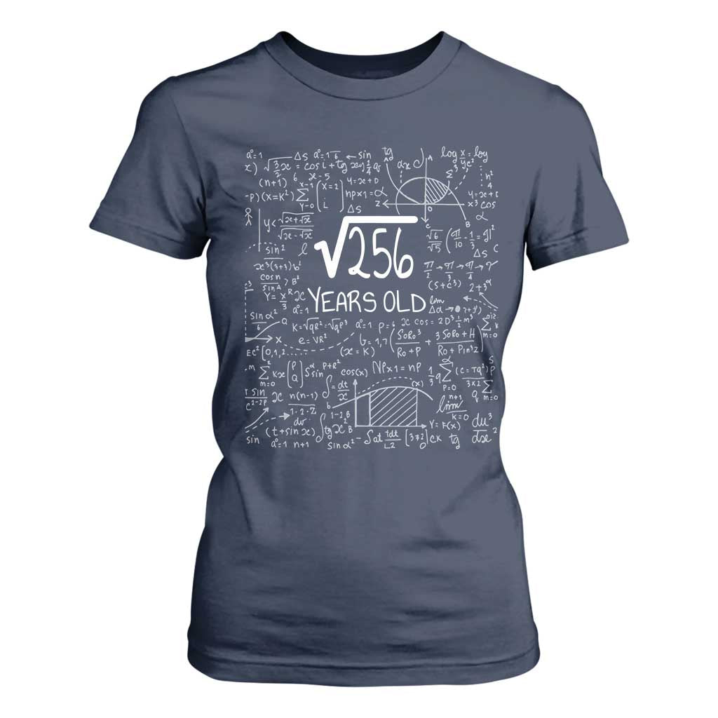 16th Birthday Math T Shirt For Women Square Root of 256 Funny Math Nerd 16 Year Old Gift