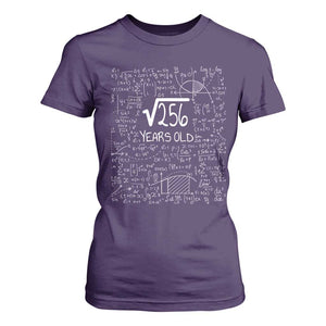 16th Birthday Math T Shirt For Women Square Root of 256 Funny Math Nerd 16 Year Old Gift