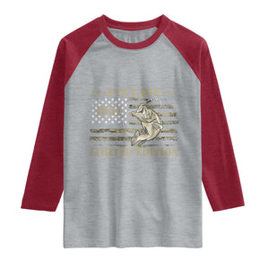 75th Birthday Fishing Vintage 1951 Limited Edition Raglan Shirt Bass Fishing Camouflage American Flag Fisherman Gift