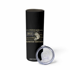 55th Birthday Fishing Vintage 1971 Limited Edition Skinny Tumbler Bass Fishing Camouflage American Flag Fisherman Gift