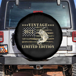 55th Birthday Fishing Vintage 1971 Limited Edition Spare Tire Cover Bass Fishing Camouflage American Flag Fisherman Gift