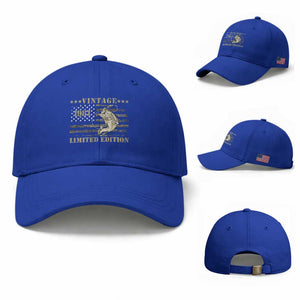 45th Birthday Fishing Vintage 1981 Limited Edition Baseball Cap Bass Fishing Camouflage American Flag Fisherman Gift
