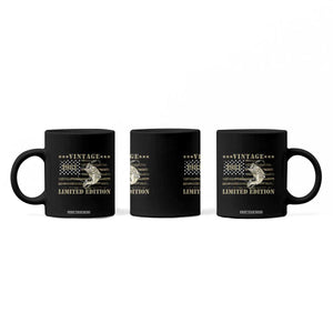 45th Birthday Fishing Vintage 1981 Limited Edition Coffee Mug Bass Fishing Camouflage American Flag Fisherman Gift
