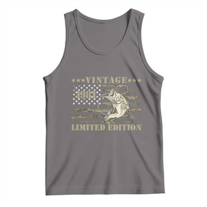 45th Birthday Fishing Vintage 1981 Limited Edition Tank Top Bass Fishing Camouflage American Flag Fisherman Gift